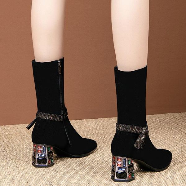 boots 2021 winter women fashion colorful crystal high heels mid calf boot flock pointed toed dress shoes pumps botas mujer 8821g, Black
boots 2021 winter women fashion colorful crystal high heels mid calf boot flock pointed toed dress shoes pumps botas mujer 8821g, Black