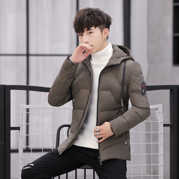 men's coat new korean fashion autumn and winter handsome short thickened down hooded cotton padded jacket, Black
men's coat new korean fashion autumn and winter handsome short thickened down hooded cotton padded jacket, Black