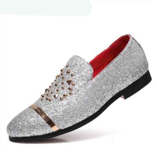 men luxury rivets shoes fashion bling red bottom loafers handmade party wedding men's dress driving, Black
men luxury rivets shoes fashion bling red bottom loafers handmade party wedding men's dress driving, Black