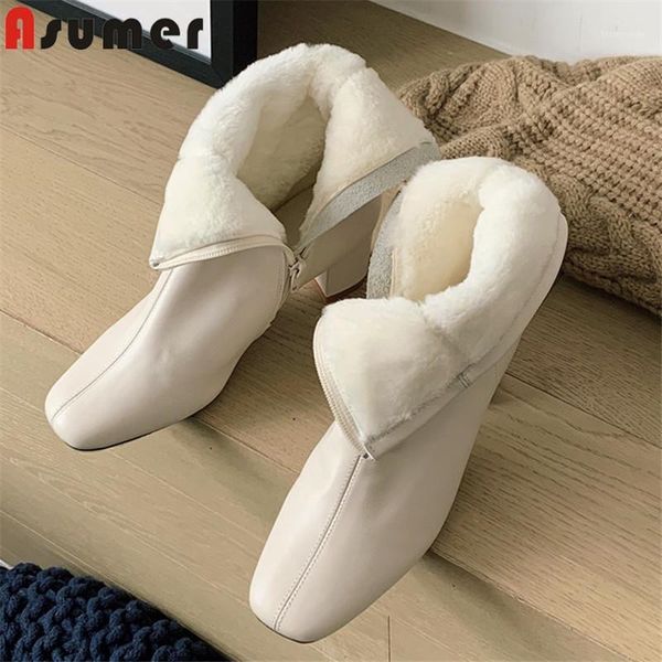 asumer 2021 genuine leather snow boots women high heel dress party wedding shoes square toe warm ankle boots women1, Black
asumer 2021 genuine leather snow boots women high heel dress party wedding shoes square toe warm ankle boots women1, Black