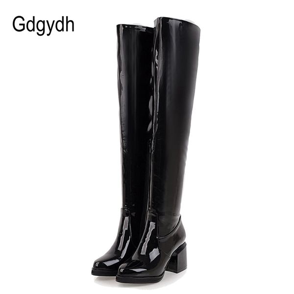 gdgydh long boots high fashion patent leather over the knee boots for women thick heels with zipper party winter shoes new t200425, Black
gdgydh long boots high fashion patent leather over the knee boots for women thick heels with zipper party winter shoes new t200425, Black