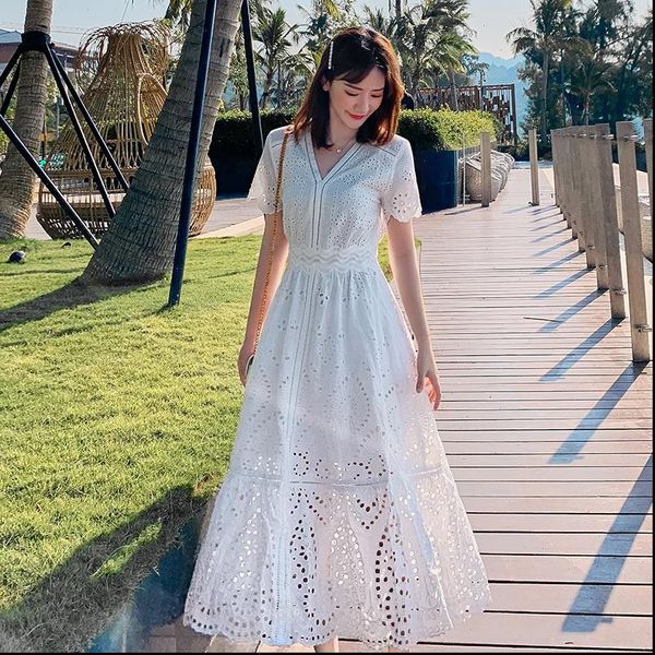 new arrivals summer white dress long loose design short sleeves hollowed cotton lace women dress drop shipping, Black;gray
new arrivals summer white dress long loose design short sleeves hollowed cotton lace women dress drop shipping, Black;gray