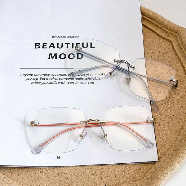 fashion sunglasses frames retro cutting rimless square clear glasses pearl frame for women and men anti-blue light computer eyeglasses gold, Black
fashion sunglasses frames retro cutting rimless square clear glasses pearl frame for women and men anti-blue light computer eyeglasses gold, Black