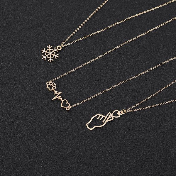 pendant necklaces i heart love you hand gestures sign language necklace dog cat heartbeat wave snowflake chain for women, Silver
pendant necklaces i heart love you hand gestures sign language necklace dog cat heartbeat wave snowflake chain for women, Silver
