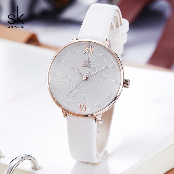 shengke casual pearl dial quartz women watch white leather ladies watch reloj mujer women day gift watches zegarek damski 201119, Slivery;brown
shengke casual pearl dial quartz women watch white leather ladies watch reloj mujer women day gift watches zegarek damski 201119, Slivery;brown