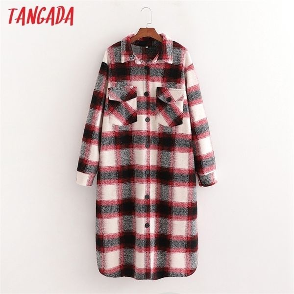 tangada women winter elegant red plaid pattern woolen coat loose pockets female outerwear chic overcoat 1d26 201216, Black
tangada women winter elegant red plaid pattern woolen coat loose pockets female outerwear chic overcoat 1d26 201216, Black