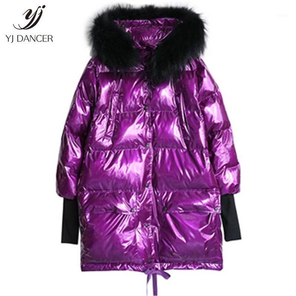 women's down & parkas winter real fur collar bright hooded cotton women 2021 fashion loose long section warm padded coat h02271, Black
women's down & parkas winter real fur collar bright hooded cotton women 2021 fashion loose long section warm padded coat h02271, Black