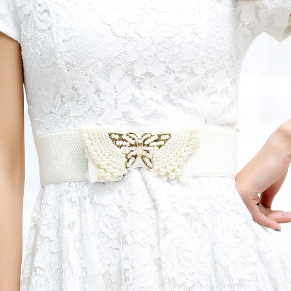 handmade pearl beads elastic waistband women rhinestone metal butterfly buckle lace elastic waist belt beige dress cummerbunds sqcwvn, Black;brown
handmade pearl beads elastic waistband women rhinestone metal butterfly buckle lace elastic waist belt beige dress cummerbunds sqcwvn, Black;brown