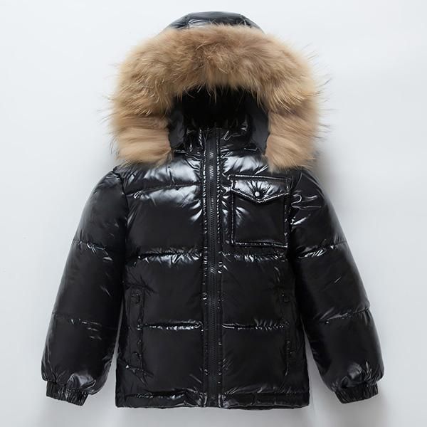 coat children's down jacket boys and girls multicolored fur collar thick, Blue;gray 
coat children's down jacket boys and girls multicolored fur collar thick, Blue;gray