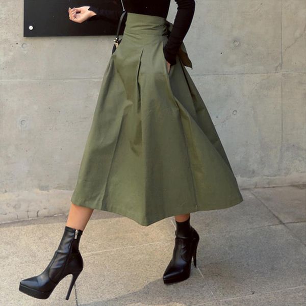 skirt women slim high waist bowknot green skirts ladies loose fashion simple a line long skirts female solid skirts 2021, Black
skirt women slim high waist bowknot green skirts ladies loose fashion simple a line long skirts female solid skirts 2021, Black