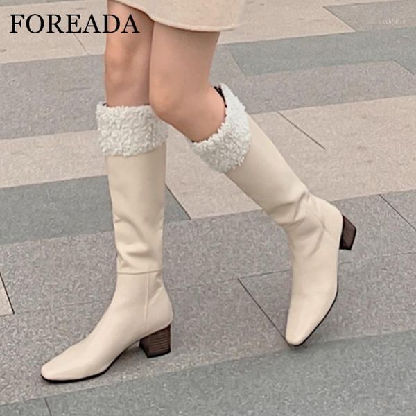 foreada natural genuine leather knee high boots high heel women boots block heel shoes zip square toe long female beige 401, Black
foreada natural genuine leather knee high boots high heel women boots block heel shoes zip square toe long female beige 401, Black
