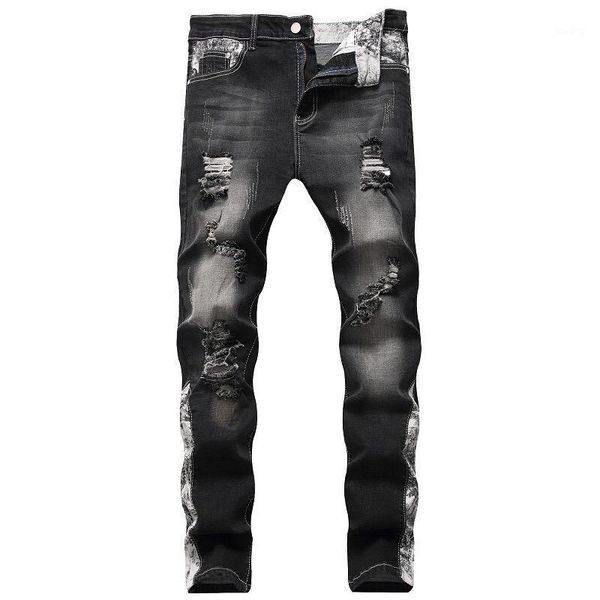men's popular young men's ripped skinny zipper slim fit casual pants trousers jeans men1, Blue
men's popular young men's ripped skinny zipper slim fit casual pants trousers jeans men1, Blue