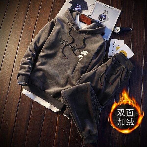 2021 new winter men sets hoodie tracksuit 2 pieces pullover + pants sportwear male embroider floral sweat suit sweatshirts lmwy, Black
2021 new winter men sets hoodie tracksuit 2 pieces pullover + pants sportwear male embroider floral sweat suit sweatshirts lmwy, Black