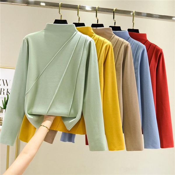 women's t-shirt 2021 autumn winter half high neck bottoming shirt plus velvet thickening warm double-sided slim m861, White
women's t-shirt 2021 autumn winter half high neck bottoming shirt plus velvet thickening warm double-sided slim m861, White