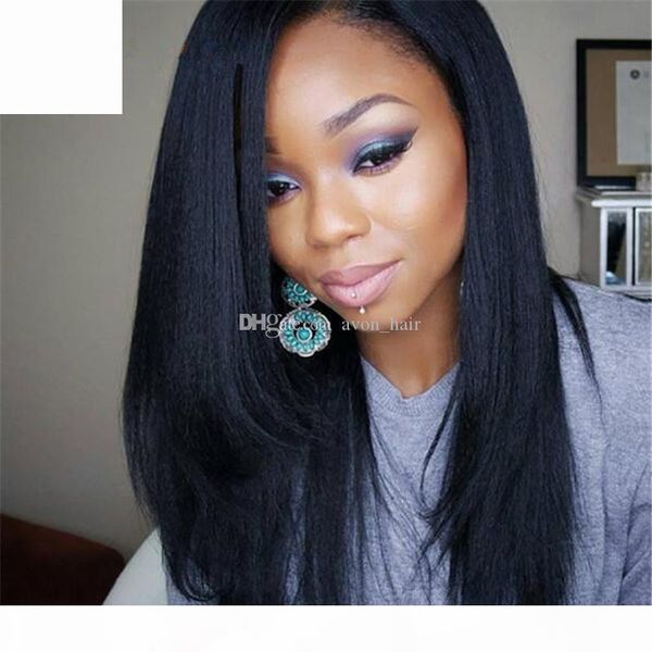 side part yaki straight human hair wigs with baby hair brazilian lace front wig yaki straight glueless full lace wig for black woman, Black;brown
side part yaki straight human hair wigs with baby hair brazilian lace front wig yaki straight glueless full lace wig for black woman, Black;brown
