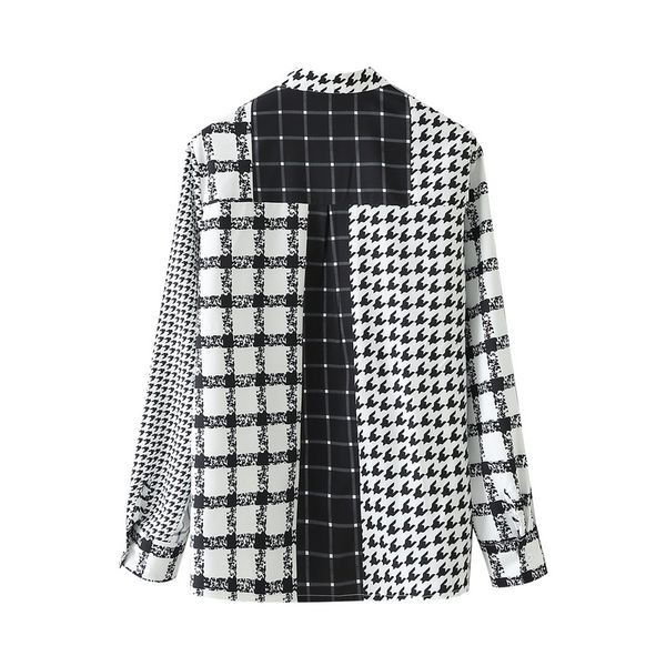 2021 new womens plaid patchwork shirts long sleeve collar elegant workwear blouse spring jr8u, Black;brown
2021 new womens plaid patchwork shirts long sleeve collar elegant workwear blouse spring jr8u, Black;brown