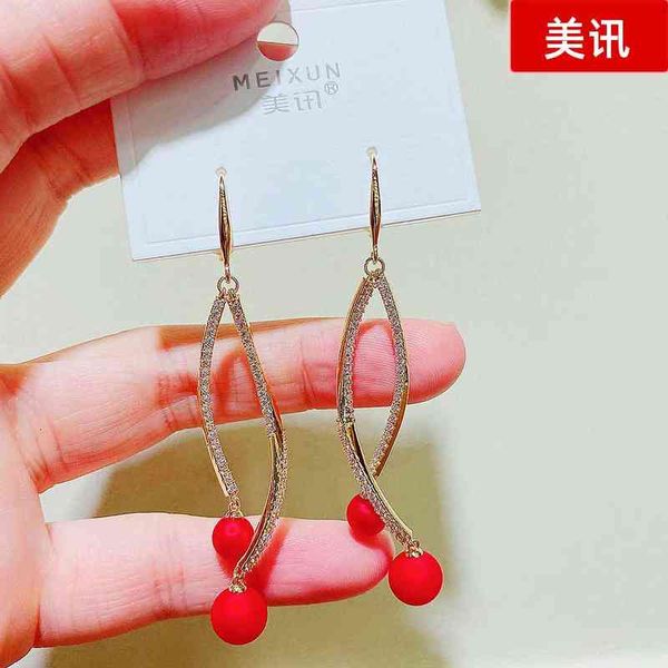 earrings charms meixun jewelry korean fashion simple long red mixed batch female 57508z, Golden
earrings charms meixun jewelry korean fashion simple long red mixed batch female 57508z, Golden