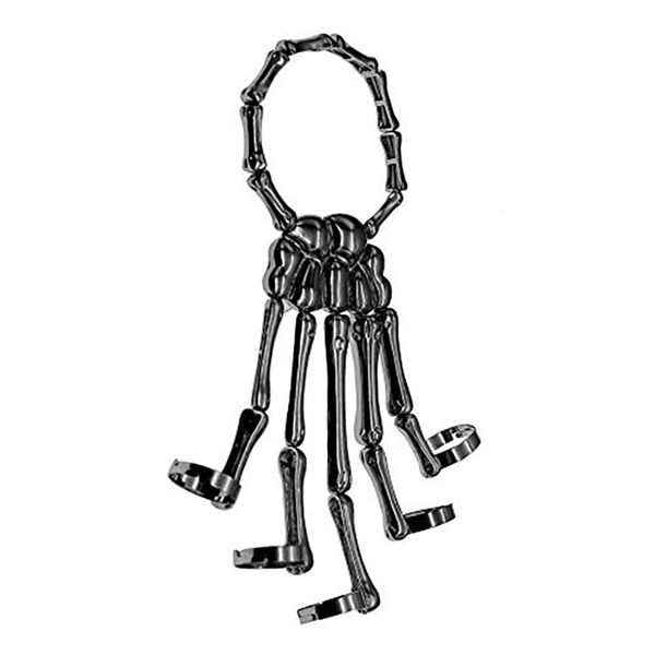 hapiship women fashion 3 style halloween hand skull skeleton elastic bracelet bangle + rings rch cool 201209, Black
hapiship women fashion 3 style halloween hand skull skeleton elastic bracelet bangle + rings rch cool 201209, Black