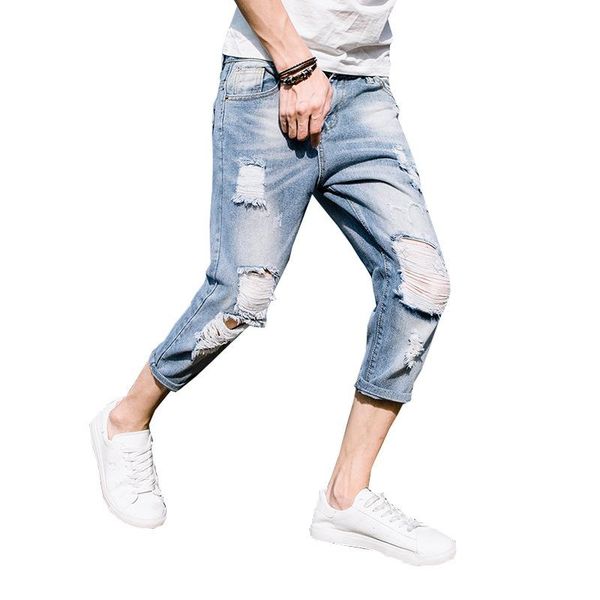fashion 2021 teenagers cropped trousers men's summer thin slim korean loose hole beggar calf length pants denim shorts men, Blue
fashion 2021 teenagers cropped trousers men's summer thin slim korean loose hole beggar calf length pants denim shorts men, Blue