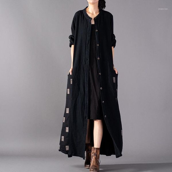 new arrival cotton and linen women's simple personality fashion vintage tide large size long casual spring and autumn jacket1, Black;brown
new arrival cotton and linen women's simple personality fashion vintage tide large size long casual spring and autumn jacket1, Black;brown