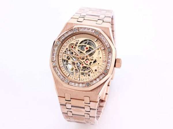 men's mechanical watch, square drill three needles, 41 mm, hollow-out mechanical movement, scratch-proof glass mirror, men's sport, Slivery;brown
men's mechanical watch, square drill three needles, 41 mm, hollow-out mechanical movement, scratch-proof glass mirror, men's sport, Slivery;brown