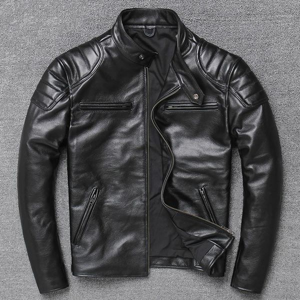 men's leather & faux zvaqs 2021 genuine mens jacket cowhide motorcycle real cow coat spring autumn short jackets 19731, Black
men's leather & faux zvaqs 2021 genuine mens jacket cowhide motorcycle real cow coat spring autumn short jackets 19731, Black