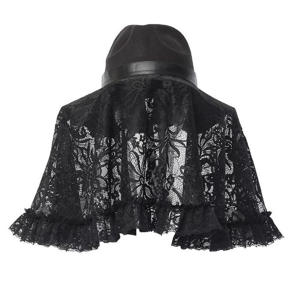 stingy brim hats dark gothic vintage lace veil fedoras sunshade party hat female women wide brimmed woolen caps, Blue;gray
stingy brim hats dark gothic vintage lace veil fedoras sunshade party hat female women wide brimmed woolen caps, Blue;gray