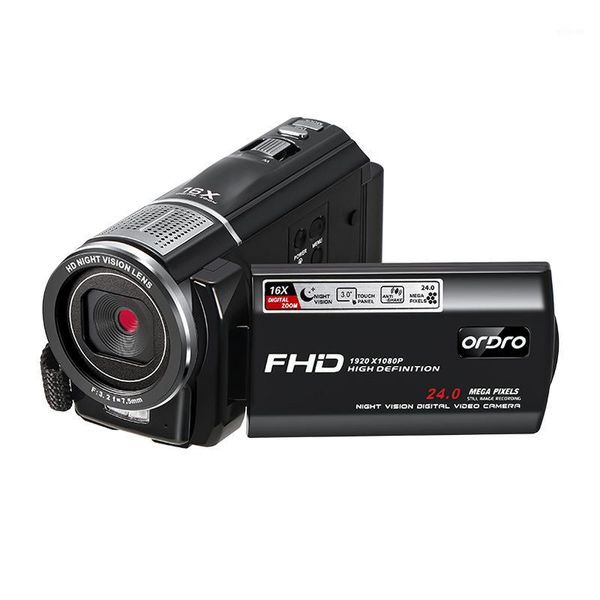 

ordro hdv-f7 digital video camera 1080p 16x digital zoom 3.0 touch screen 24mp 5mp cmos night vision function1