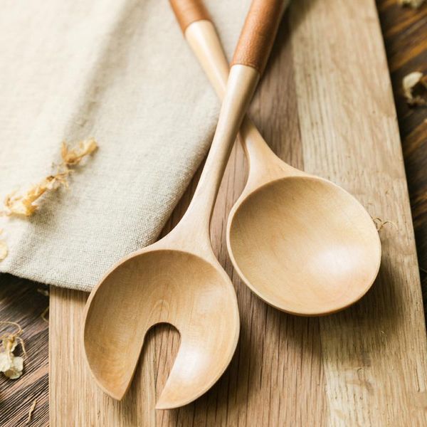 spoons 2pcs wood salad spoon set large wooden fork serving tablespoon server kitchen utensils
spoons 2pcs wood salad spoon set large wooden fork serving tablespoon server kitchen utensils