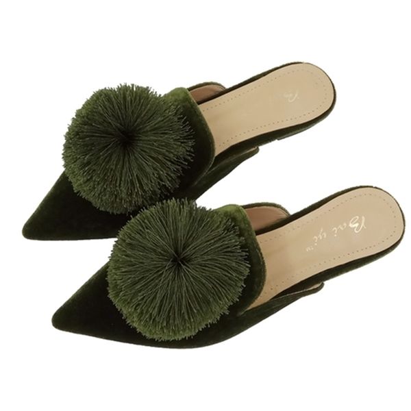 2021 new muller pointed hairy ball lazy slipper outside the holiday women's slippers tt9i, Black
2021 new muller pointed hairy ball lazy slipper outside the holiday women's slippers tt9i, Black