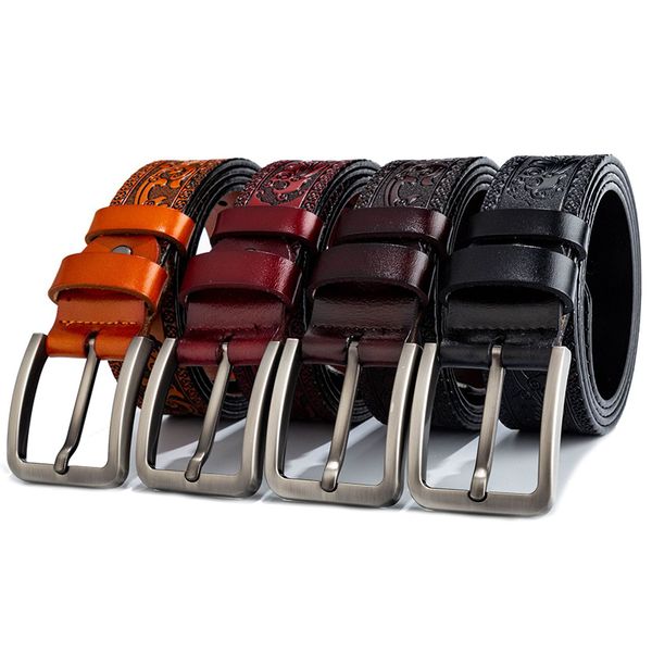 dinisiton genuine leather belts for men designer belt male print vintage pin buckle luxury strap new fashion yh918 201120, Black;brown
dinisiton genuine leather belts for men designer belt male print vintage pin buckle luxury strap new fashion yh918 201120, Black;brown