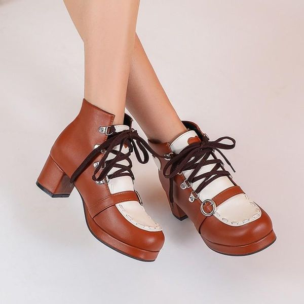 6 color platform ankle boots women lace-up mixed colors buckle shoes woman lovely sweet lolita shoes women boots plus size 48, Black
6 color platform ankle boots women lace-up mixed colors buckle shoes woman lovely sweet lolita shoes women boots plus size 48, Black