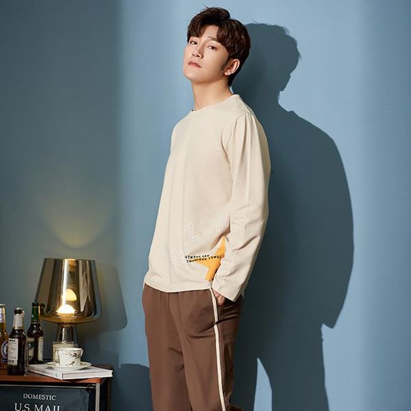 for men pure cotton sleepwear plus size loose home men's clothing pajamas with pants 2pcs/s new casual striped cartoon pajamas, Black;brown
for men pure cotton sleepwear plus size loose home men's clothing pajamas with pants 2pcs/s new casual striped cartoon pajamas, Black;brown