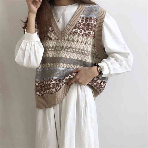 vintage v-neck knitted vest sweater women sleeveless pullover elasticity sweater loose female casual oversized knitted vest, White;black
vintage v-neck knitted vest sweater women sleeveless pullover elasticity sweater loose female casual oversized knitted vest, White;black