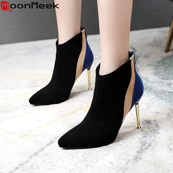 moonmeek 2020 fashion autumn winter boots women pointed toe mixed colors ankle boots zip high heels prom women, Black
moonmeek 2020 fashion autumn winter boots women pointed toe mixed colors ankle boots zip high heels prom women, Black