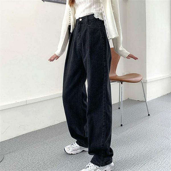 casual waist jeans loose high women streetwear cowboy female wide leg pants black denim trousers 2020 autumn korea harajuku, Blue
casual waist jeans loose high women streetwear cowboy female wide leg pants black denim trousers 2020 autumn korea harajuku, Blue