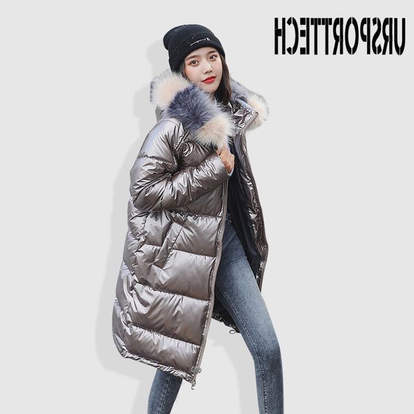 fashion waterproof glossy sier down parkas womens winter jackets warm big fur collar windproof ladies medium long hooded coats, Black
fashion waterproof glossy sier down parkas womens winter jackets warm big fur collar windproof ladies medium long hooded coats, Black