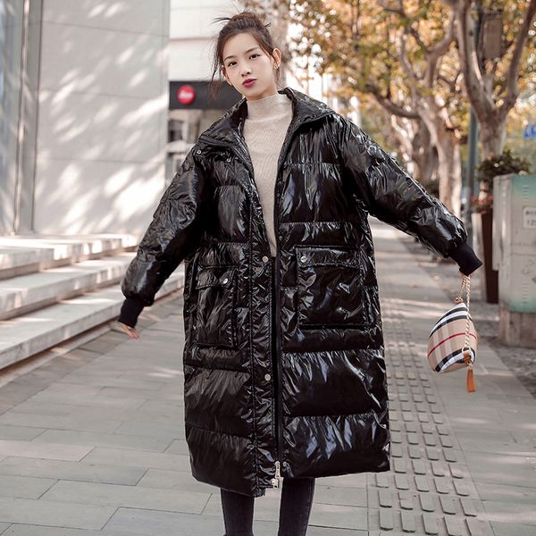 2021 New Women's Coat Winter New White Duck Down Korean Tissue Loose Shiny Face Dwaterproof Water Large Long Pocket Parker O0zb, Black
2021 New Women's Coat Winter New White Duck Down Korean Tissue Loose Shiny Face Dwaterproof Water Large Long Pocket Parker O0zb, Black