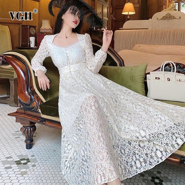 vgh lace embroidery white dress for women square collar long sleeve high waist midi elegant dresses female fashion new clothing, Black;gray
vgh lace embroidery white dress for women square collar long sleeve high waist midi elegant dresses female fashion new clothing, Black;gray