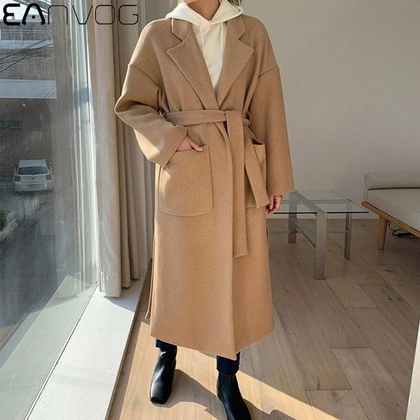 women winter coat classical belt retro loose woolen long coats imitation cashmere vintage casual solid long female jacket, Black
women winter coat classical belt retro loose woolen long coats imitation cashmere vintage casual solid long female jacket, Black