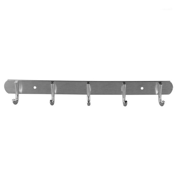 aluminium alloy wall mounted 5 round head hooks coat towel hat rack silver tone1