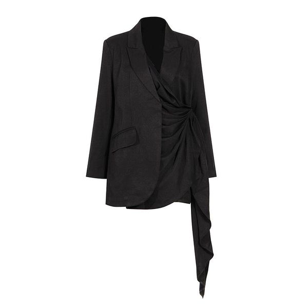 vintage irregular black blazer women 2021 spring autumn designers elegant draped chaquetas de mujer, White;black
vintage irregular black blazer women 2021 spring autumn designers elegant draped chaquetas de mujer, White;black