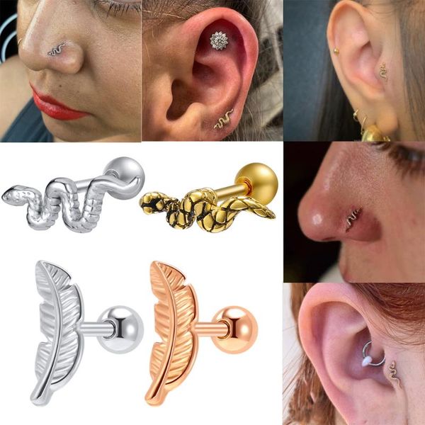 aoedej snake leaves punk stud earrings for women men 316l stainless steel earrings body piercing jewelry gothic, Golden;silver
aoedej snake leaves punk stud earrings for women men 316l stainless steel earrings body piercing jewelry gothic, Golden;silver