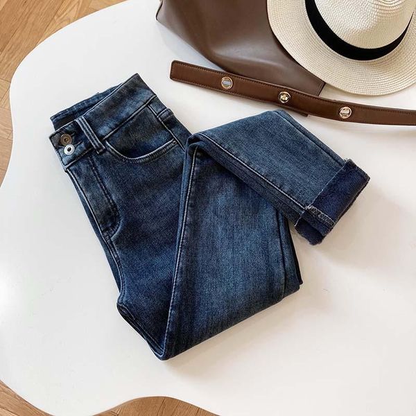 women's jeans mooirue thickened women fleece high waisted fall / winter 2021 tight outer wear leg pants, Blue
women's jeans mooirue thickened women fleece high waisted fall / winter 2021 tight outer wear leg pants, Blue