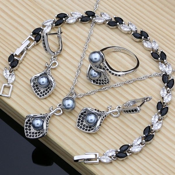 horn 925 silver bridal jewelry sets black zircon pearls bead women party earrings with stone plant design ring bracelet set 200923
horn 925 silver bridal jewelry sets black zircon pearls bead women party earrings with stone plant design ring bracelet set 200923