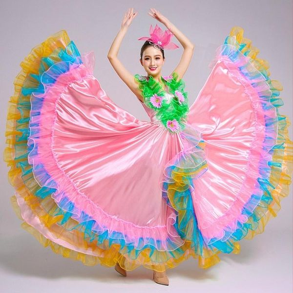 stage wear pink swing floral dance dress spanish flamenco waltz modern ballroom performance costume multicolor multiple degrees 912-a094, Black;red
stage wear pink swing floral dance dress spanish flamenco waltz modern ballroom performance costume multicolor multiple degrees 912-a094, Black;red