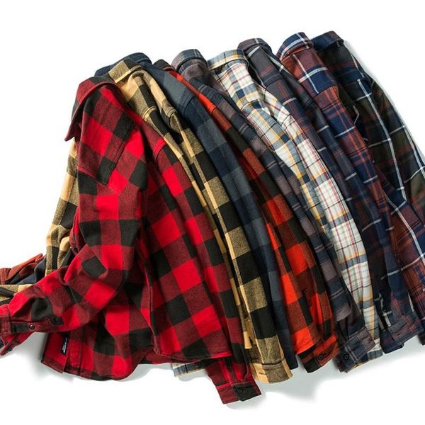 men's casual shirts extra heavyweight european thick fashion black white green plaid checked brushed flannel shirt jackets men women, White;black
men's casual shirts extra heavyweight european thick fashion black white green plaid checked brushed flannel shirt jackets men women, White;black