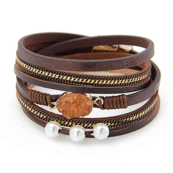 bangle charm bracelets magnetic titanium alloy leather rope woven pearl gravel women's accessories, Golden;silver
bangle charm bracelets magnetic titanium alloy leather rope woven pearl gravel women's accessories, Golden;silver