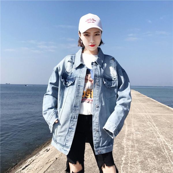 women's trench coats womens denim jacket jeans spring casual loose cowboy female broken hole embroidery retro basic coat, Tan;black
women's trench coats womens denim jacket jeans spring casual loose cowboy female broken hole embroidery retro basic coat, Tan;black