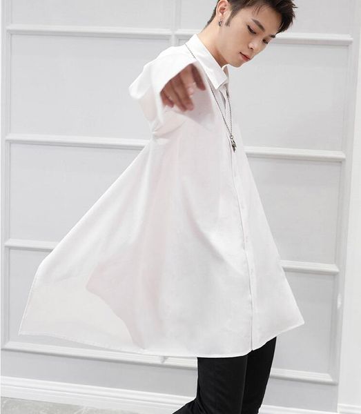 oversized and super long loose bat sleeve versatile wide shirt coat fashion men's big version bf style korean version fashion fairy, White;black
oversized and super long loose bat sleeve versatile wide shirt coat fashion men's big version bf style korean version fashion fairy, White;black
